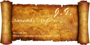 Januskó Irén névjegykártya